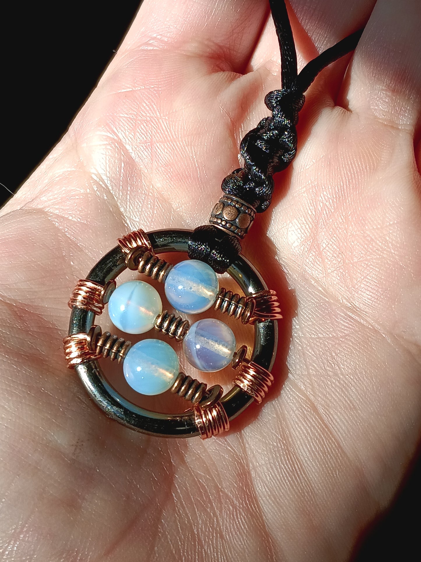 Opalite and Copper Sun Cross Fidget