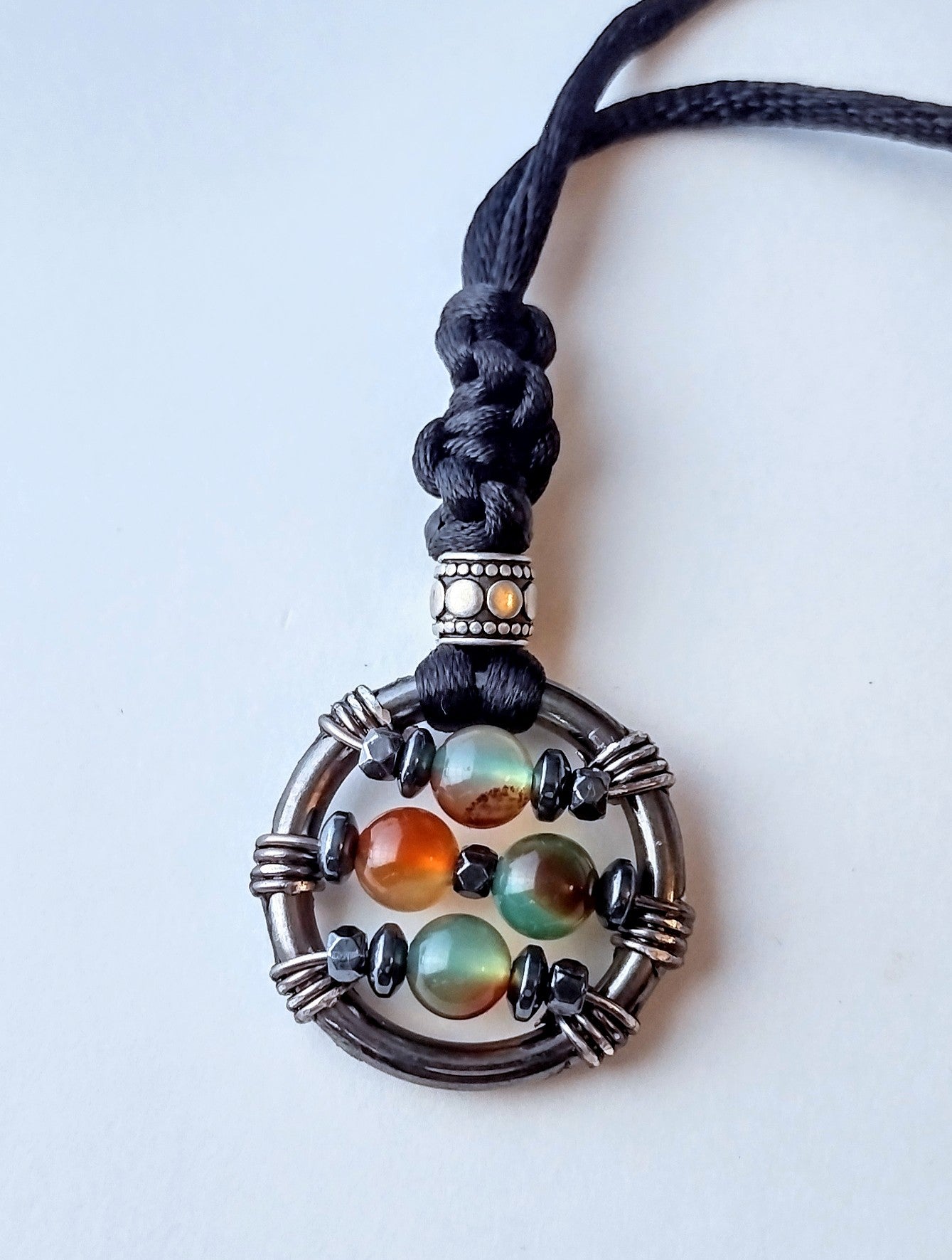 NEW! Peacock Agate and Hematite MINI Fidget